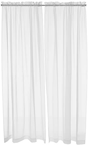 Pairs to Go Lot de 2 Rideaux de fenêtre à Double Passe-Tringle filtrant la lumière pour Salon, Polyester, Blanc, 150 cm de Large x 241,3 cm de Long
