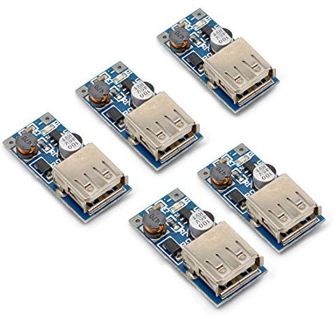 Oiyagai 5 Stück PFM 600mA DC-DC Step-Up Boost Modul, USB-Ladegerät 0.9V-5V auf 5V Spannungsversorgung, TE110