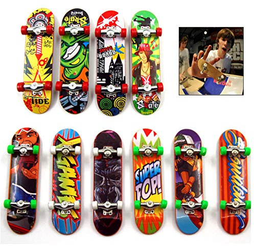 iwobi 10 Stück Fingerskateboard Set, Fingerboard Professionelles Finger Spielzeug Mini Skateboard Kinder Spielen Spielzeug Kindergeburtstag Geschenke für JKinder ab 5 Jahren