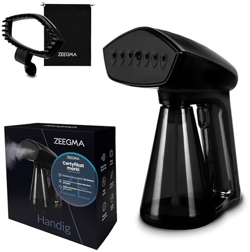 ZEEGMA Handig Steamer Dampfglätter, Dampfbügeleisen Dampfer für Kleidung, Sicherheit für alle Stoffe, Starker Dampf, Spezialbürstenaufsatz für dickere Stoffe, 1600 W