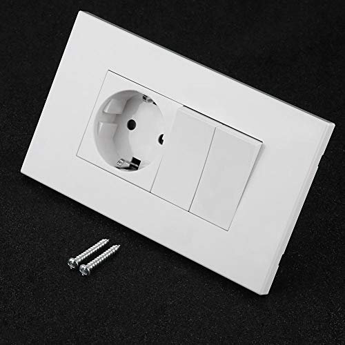 KSTE Solo Enchufe montado en la Pared del Adaptador de Enchufe del zócalo con el Interruptor Doble (GB Plug)