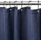 VANZAVANZU Rideau de Douche Motif Gaufre avec Anneaux en Métal Imperméable Anti-Moisissures Polyester Tissu Rideau Salle de Bain Lourd pour Baignoire Cabine de Douche - 182x182CM (Bleu Marine)