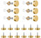 TuDou Viti a specchio, 20 pezzi, 16 mm, in rame spazzolato, viti decorative per specchi, tavoli, piatti da bagno, armadi, cartelli in vetro (oro, 20 viti, 20 rondelle, 20 tappi)