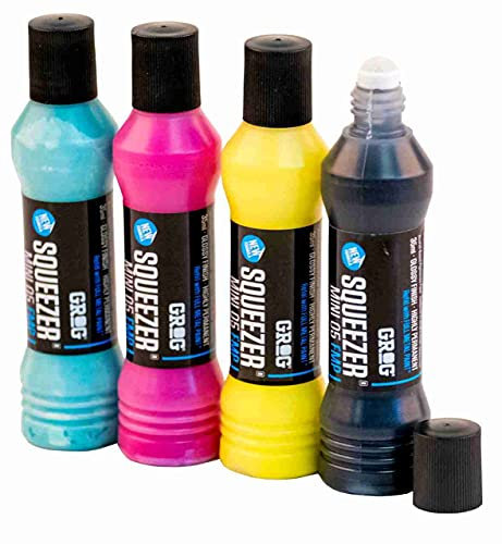 KLAMOTTEN STORE Grog Marker 4 Squeezer 005 Mini FMP CMYK - hoch deckend für Karton, Kunststoff, Glas, Holz, Metall