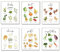 ZHONGYUTONG Lustiger Küchen Kunstdruck-Gemüse Käse Nuss Obst Kräuter Pasta Poster Lebensmitteltabelle Leinwand Wandbilder Esszimmer Wanddekoration Geschenk Satz von 6 (20x25cm Kein Rahmen)
