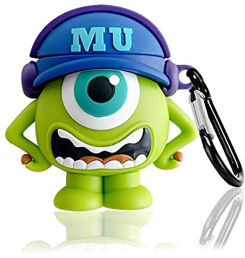 Viwind Silicone Airpods 3rd Generation Case Cover with Carabiner Keychain Hook,Cute Funny Unique 3D Anime Airpod 3 Case,Shockproof Protective Skin Case Cover Support Wireless Charging-Monster Mike