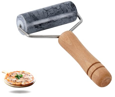 Tianman Nudelholz Pizzaroller, Marmorroller Antihaft T-Typ, zum Kuchenbacken Tortilla Fudge Pizza Kekse und anderes Backen in der Küche (Typ 2 Schwarz).