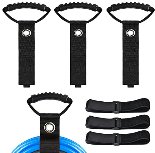 Heavy Duty Storage Straps with Handle, 3 Pieces 17 inch Garage Organization Extension Cord Organizer, Hook and Loop Organizer Hanger for Cords, Cables, Hoses, Rope, RV, Boat, Garage, Home