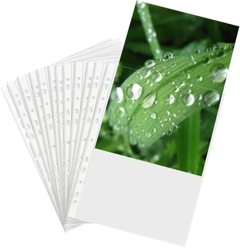TRANBO A4 Klarsichthüllen 80 Mikron, 100 Stück, transparente Dokumentenhüllen mit 11 Löchern, oben offen, für Ordner