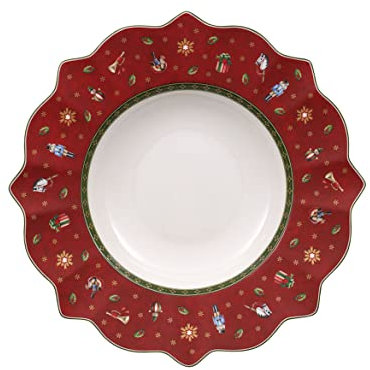 Villeroy & Boch Toy's Delight Piatto Fondo Rosso 26cm Set 6 Pezzi Tavola Natale