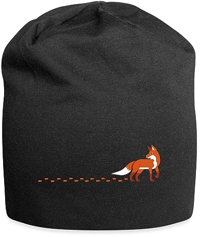 Spreadshirt Fuchs Und Fuchsspur Natur Wandern Jersey-Beanie, One Size, Schwarz
