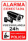pubblimania Cartel Alarma Conectada Señal Videovigilancia Aviso a la policía en aluminio 3mm (Cm 20x30, Cartel Alarma Conectada)