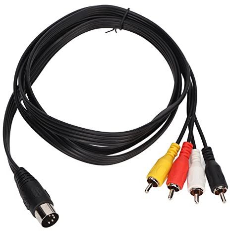 Naroote Câble Adaptateur Audio DIN 5 Broches Mâle vers 4 Mâle Doux Anti-déflagrant Fil de Cuivre PVC pour TV