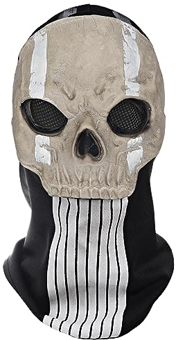 keland Grusel Ghost Maske Call of Duty MW2 Horror Totenkopf Maske Vollgesichtsmaske für Halloween Cosplay (Stil-C)