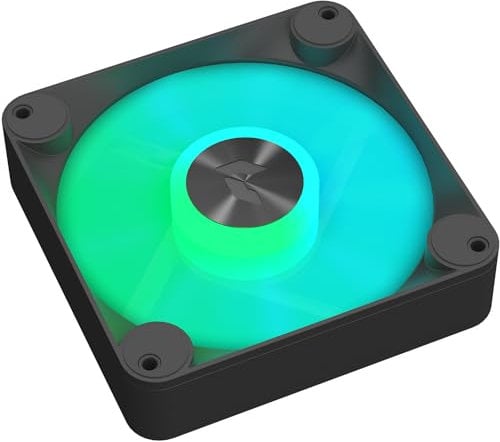 APNX FP1-120 Ventilateur ARGB performance noir, 120 mm, largeur de cadre 30 mm, PWM 500-1600 tr/min, haut débit d'air, roulement hydraulique, coussinet absorbant les chocs, pour boîtier PC,