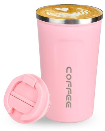 Lychico Coffee Travel Mug, 500ml Insulated Coffee Cup with Leakproof Lid, Reusable Stainless Steel Double Wall Vacuum Thermaol Mug/to Go Cups for Hot Cold Drinks