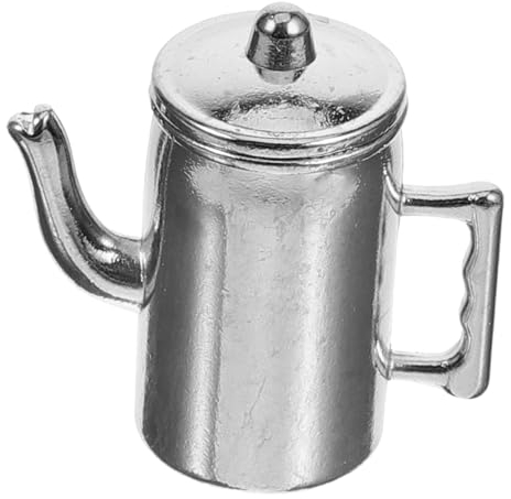 TOYANDONA Puppenhausmöbel Miniatur-Wassertopf Puppenhaus Teekessel Kaffeetasse Modelle Mini- -Foto-Requisite lebensechte Kaffeekanne Metall Dekorationen Essen Spielen Ornamente Requisiten