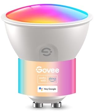 Govee Bombilla Inteligente GU10, Bombilla LED GU10 WiFi RGBWW Compatible con Matter, Alexa y Google Home, Lampara LED 400LM 16 Millones de Colores Regulable Sincronización de Música, Paquete de 1