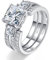 Yaresul Silber Ringe 925 Frauen 3 Karat Prinzessin Schliff Ehering Sets für Damen Silber Ringe Set Weiß Cubic Zirkonia Stackable Verlobungsring Damen, Größe 61(19.4)
