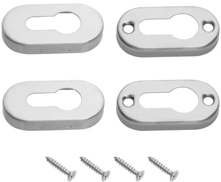 Create idea 2 Sets of Oval Protective Escutcheon Stainless Steel Keyhole Cover Door Lock Oval Protective Rosette for Room Doors Interior Doors Apartment Doors