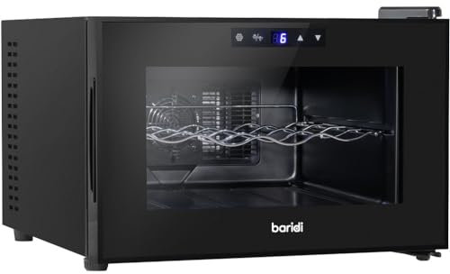 8 Bottle Worktop Wine Cooler Fridge - Thermoelectric & LED Backlit Black