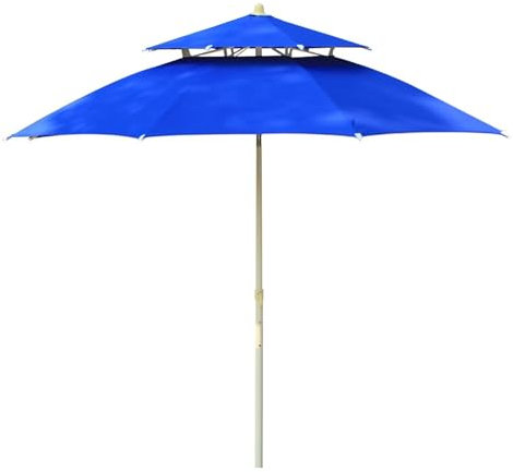 Sombrilla para Jardín, Doble Techo Sombrilla 250 cm Con Techo de Ventilación, Protección UV,Altura Regulable