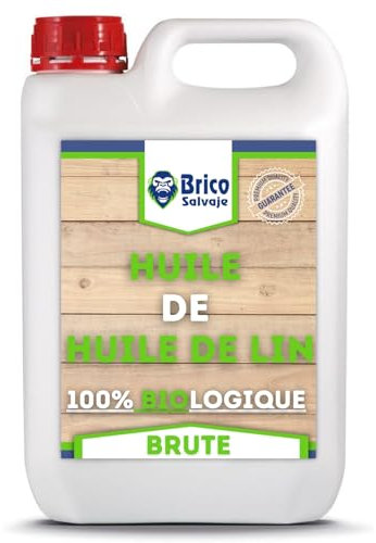 BRICOSALVAJE Aceite de Linaza CRUDO para la Madera | Ladrillo, Terrazo, Teja | Nutrición | Ecológico (1 Litro)