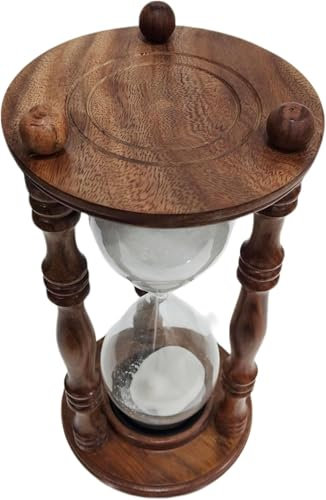 Grand sablier 60 minutes, sablier décoratif antique, sablier blanc