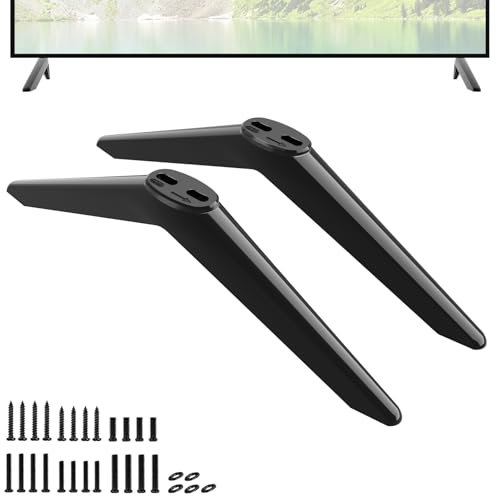 Universal TV Stand Legs Suitable for TVs with Two Bottom Holes and a Spacing of 1-2.8cm (0.39-1.1 inches) TV Base Pedestal Feet Table Top TV Replacement Stand Base with Screws