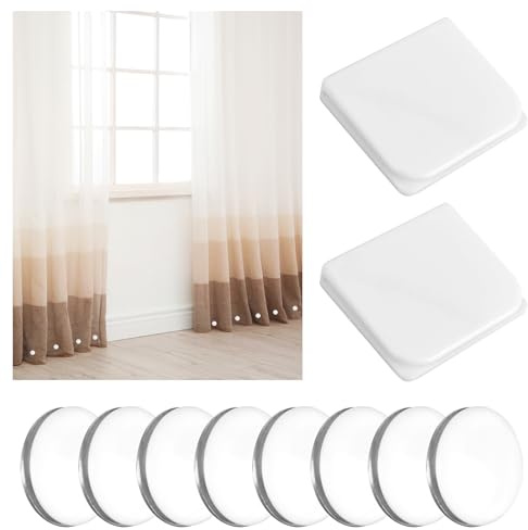 8 Pcs Magnetic Shower Curtain Weights and 2 Pcs Shower Curtain Clips Self-Adhesive Weighted Shower Curtain Liner Magnets with 24 Anti-Rust Stickers Shower Splash Clips for Holding Shower Curtain