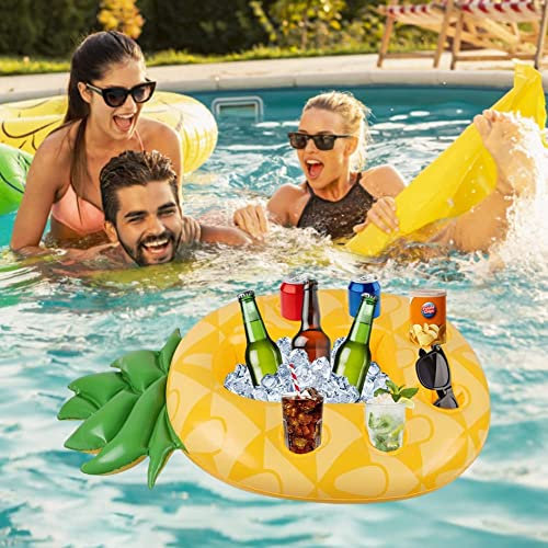 Pool Flöße，Aufblasbare Getränkehalter Aufblasbarer schwimmender Getränkehalter for Pools, Pool-Getränkehalter-Schwimmer, Pool-Float-Party, Avocado-/Ananas-/Regenbogenwolke, Wasserspaß-Dekorationen(Pin