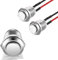 2 Stück 12mm wasserdicht schalter,druckschalter,Waterproof Push Button Momentary Stainless Steel Button On with Wire für Hupen, Autoklingeln, Autos usw Mit Draht