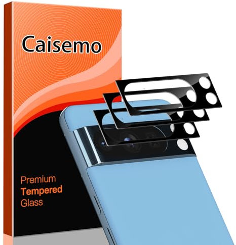 Caisemo 3 Pack Camera Lens Protector for Google Pixel 8 Pro, 9H,HD Tempered Glass Camera Lens Protector,Anti-Scratch,Easy Installation