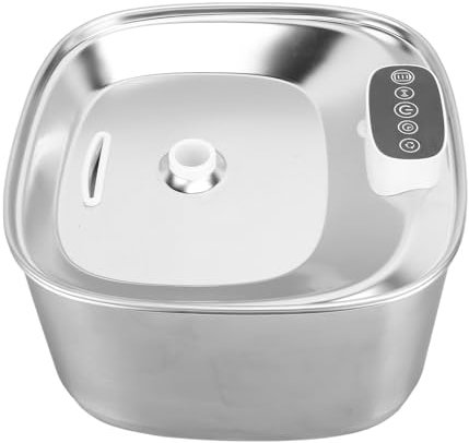 Wireless Cat Water Fountain for Drinking, 3.2L Stainless Steel Cat Water Dispenser Cordless Rechargeable Water Fountain Cat Bowl Quiet Battery Operated Drinking Fountains for Pet