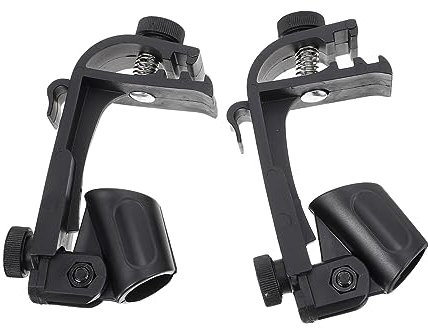 DRESSOOS 2 Stück Schwarze Mikrofonhalterung Trommelhalterungen Kunststoffhalter Und Rückseitenkleber