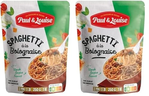 Paul & Louise - Spaghetti Bolognaise 250g - Prêt en 2 minutes (Lot de 2)