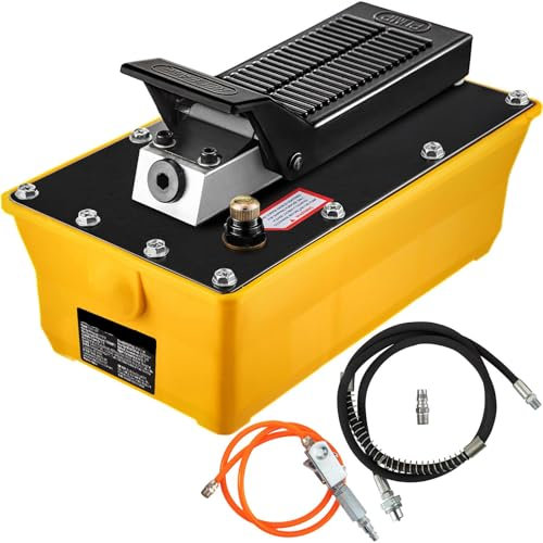 Air Hydraulic Foot Pump 10000 PSI 2.3L with Hose and Spray Gun Adjustable 700 kg/cm2 Pressure 0.7-1 Range Durable Design for Heavy Machinery Lifting Moving and Upgrading Ideal for Industrial Use