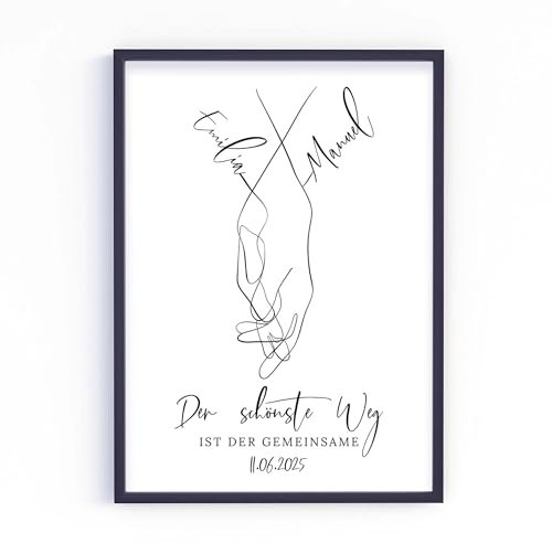Geschenk zur Hochzeit | Hochzeitsgeschenk Hochzeitstag Jahrestag Valentinstag Jubiläum Brautpaar | personalisiert | Der schönste Weg Poster