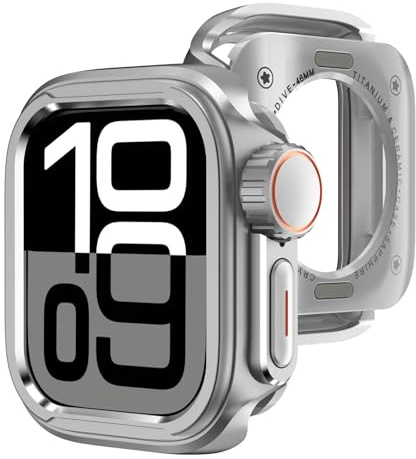 Wristitani 2 in 1 Metall Schutzhülle Kompatibel mit Apple Watch Hülle 42mm 46mm, mit Rückseite Hart PC Gehäuse für iWatch Series 11 10