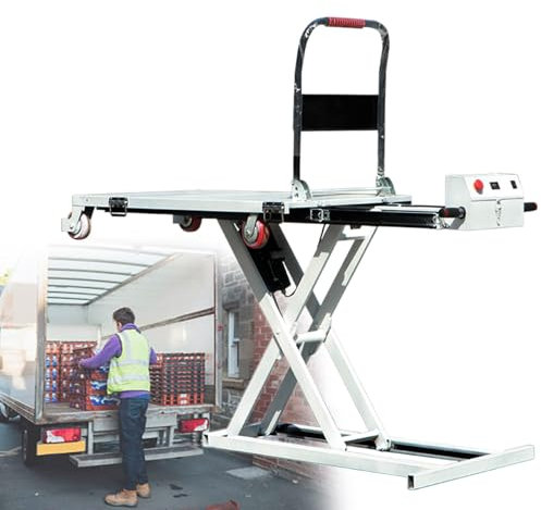 GESAIDES Hydraulischer Hubwagen, 270 kg Tragkraft, 120 cm x 70 cm Plattform, 102 cm Hubhöhe, Elektrischer Einzelscherenhubtisch, 75 kg Nettogewicht, Handhabungswerkzeuge
