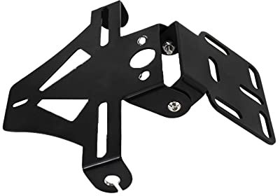 Riloer Motorcycle License Plate Holder, Motorcycle Number Plate Multifunctional Motorcycles Mounting Bracket Universal Motorcycles Tail Tidy Adjustable Folding License Plate Holder Black