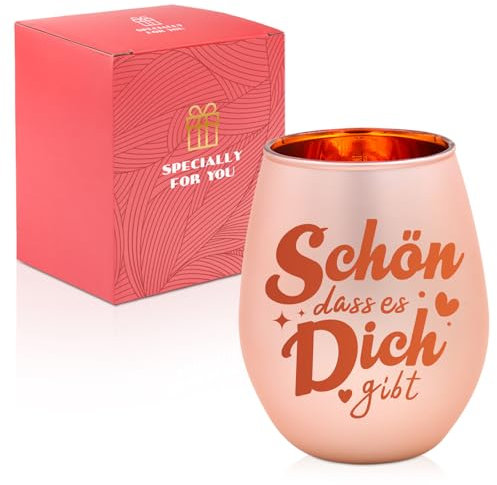 Geschenke für Frauen, Windlicht mit Gravur Schön Das es Dich Gibt, Geburtstagsgeschenk für Frau, Personalisierte Windlicht Geschenk für Frauen Freundin Mama Kollegen Partner, Dankeschön Geschenke