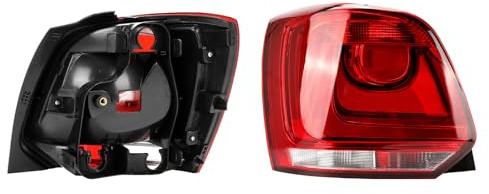 ConBlom Rückleuchte Aussen Links kompatibel mit VW Polo 2009-2014 Rot Weiß Heckleuchte (09-14 Links)