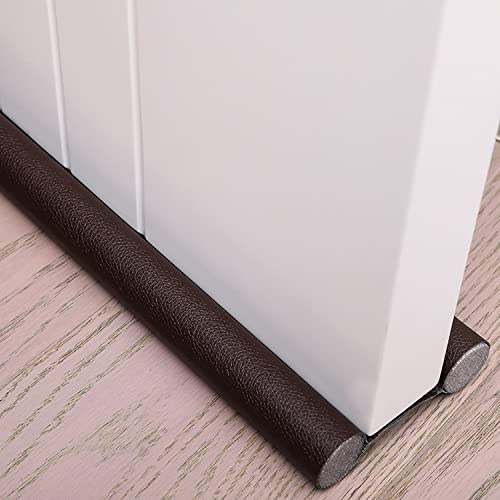Door Draft Excluder, 96cm Double Side Door Bottom Sealing Strip, Soundproof Energy Efficient Insulation, Windproof, Rodent and Insect Proof, for Carpet Window Door Gap Seal(Coffee)