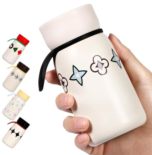 pluseight Stainless Steel Water Bottle, 350ml/12oz Double Walled Vacuum Insulated Metal Water Bottle for Hot&Cold Drinks for Handbag - 100% Leakproof (White)