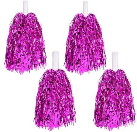 AYZDJ 4 Stück rosafarbene Pom-Poms, praktische Cheerleading Accessoires, ideal für Sportveranstaltungen, Tanzaufführungen, Bühnenauftritte und Festliche Party Anlässe