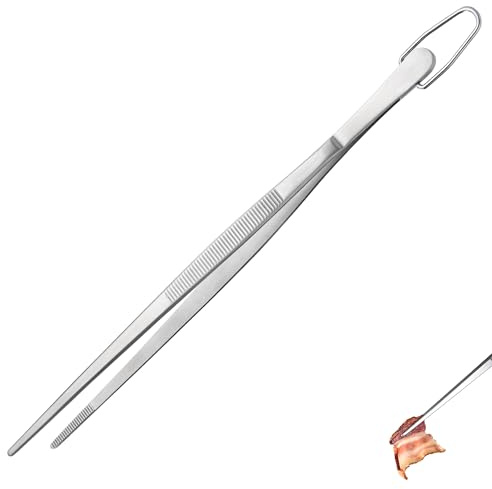 U-Taste Pinza de Cocina 30 cm, Acero Inoxidable 18/8, Punta Afilada | Soldadura Sin Juntas Robusta y Fuerza de Sujeción Mejorada – Para Hornear, Servir, Decorar y Emplatar