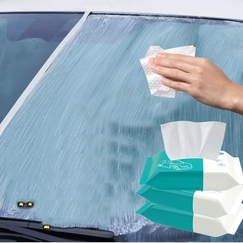 Aumotop Lingettes Nettoyantes pour Vitres de Voiture, élimination Efficace du Film D'huile, Pratique pour les Pare-brise de Voiture, Tissu Non tissé, Utilisation Multifonctionnelle