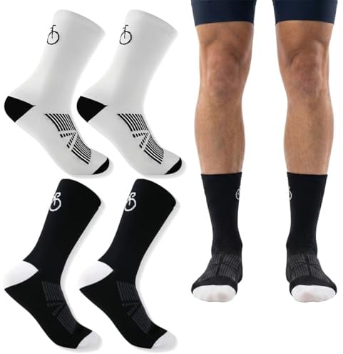BCHMN 2 paia Calzini da ciclismo da uomo, regalo per bicicletta per uomo e donna, accessori per bici da corsa, accessori da tennis, regalo divertente per compleanno uomini e donne