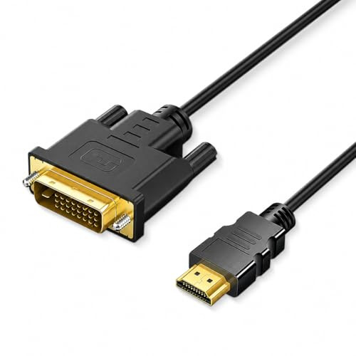 TAKUZA DVI auf HDMI Kabel 3M, Bidirektional HDMI auf DVI Kabel (DVI-D 24+1) | 1080P@60Hz HDMI DVI Adapter, Plug and Play HDMI zu DVI Adapterkabel für Monitor, PC, Laptop, PS4, TV